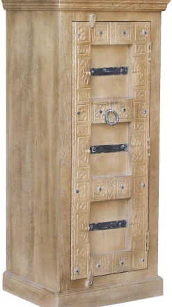SIT Highboard »Krakau aus Mangoholz mit Schnitzereien & 1 Tür« Aufwendige Schnitzfront