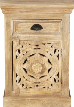 SIT Kommode »LAKADEE Mangoholz mit Tür, Schublade & Holzschnitzereien« Aufwändige Holzschnitzereien als kunstvolles Design-Highlight