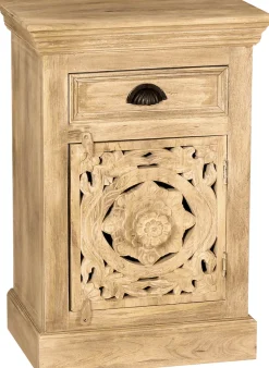 SIT Kommode »LAKADEE Mangoholz mit Tür, Schublade & Holzschnitzereien« Aufwändige Holzschnitzereien als kunstvolles Design-Highlight