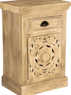 SIT Kommode »LAKADEE Mangoholz mit Tür, Schublade & Holzschnitzereien« Aufwändige Holzschnitzereien als kunstvolles Design-Highlight