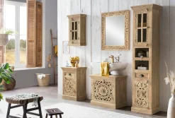 SIT Kommode »LAKADEE Mangoholz mit Tür, Schublade & Holzschnitzereien« Aufwändige Holzschnitzereien als kunstvolles Design-Highlight