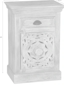 SIT Kommode »LAKADEE Mangoholz mit Tür, Schublade & Holzschnitzereien« Aufwändige Holzschnitzereien als kunstvolles Design-Highlight