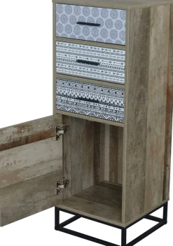 SIT Kommode »Mailbox mit 3 Schubladen und Tür in Holzoptik« Dekorative schwarz-weiße Musterfronten im Skandi-Design