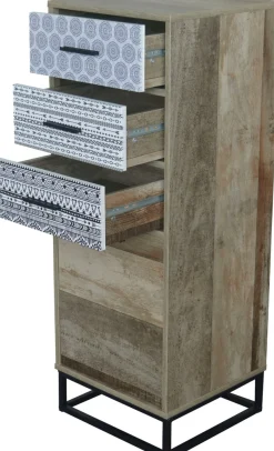 SIT Kommode »Mailbox mit 3 Schubladen und Tür in Holzoptik« Dekorative schwarz-weiße Musterfronten im Skandi-Design