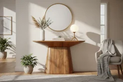 SIT Konsolentisch »Montreal oval aus massivem Mangoholz mit Sockelfuß« Ovale 120-cm-Platte & ovaler Sockelfuß aus massivem Mangoholz