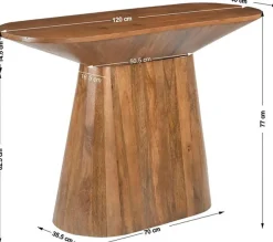 SIT Konsolentisch »Montreal oval aus massivem Mangoholz mit Sockelfuß« Ovale 120-cm-Platte & ovaler Sockelfuß aus massivem Mangoholz