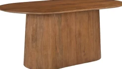 SIT Konsolentisch »Mumbai oval aus massivem Mangoholz mit Lamellen-Sockel« Ovale 140-cm-Platte trifft auf modernes Lamellendesign