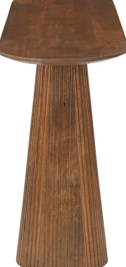 SIT Konsolentisch »Mumbai oval aus massivem Mangoholz mit Lamellen-Sockel« Ovale 140-cm-Platte trifft auf modernes Lamellendesign