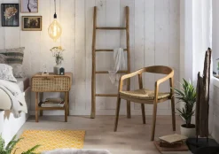 SIT Leiterregal »Leitern‑Regal ROMANTEAKA aus recyceltem Teakholz, Shabby Chic« Rustikales recyceltes Teakholz‑Leiterregal im Vintage‑Shabby‑Chic