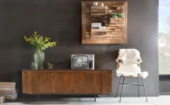 SIT Lowboard »Liverpool aus massivem Mangoholz mit Lamellenfront & 2 Fächern« 1 Stk. tlg. Abgerundete Ecken & zarte Lamellenfront aus massivem Mangoholz