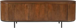 SIT Lowboard »Liverpool aus massivem Mangoholz mit Lamellenfront & 2 Fächern« 1 Stk. tlg. Abgerundete Ecken & zarte Lamellenfront aus massivem Mangoholz