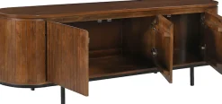 SIT Lowboard »Liverpool aus massivem Mangoholz mit Lamellenfront & 2 Fächern« 1 Stk. tlg. Abgerundete Ecken & zarte Lamellenfront aus massivem Mangoholz