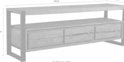 SIT Lowboard »NATURAL EDGE aus Akazie mit Baumkante & Metallgestell« Markante Baumkante verleiht jedem Möbelstück Unikat-Charakter