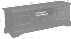 SIT Lowboard »Samba Akazie Massivholz Antikfinish 140 cm« Massives Akazienholz mit Antikfinish und Kabeldurchlass
