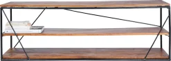 SIT Lowboard »T-NEST SHELF LOW aus Mangoholz mit Metallgestell für TV & Wohnzimmer« Vielseitig als TV-Lowboard oder Regal im Industrial-Design