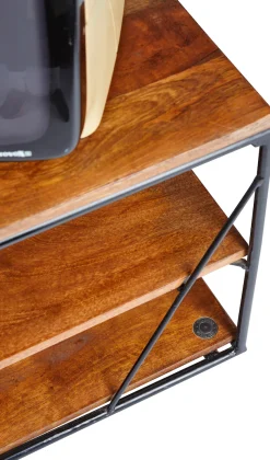 SIT Lowboard »T-NEST SHELF LOW aus Mangoholz mit Metallgestell für TV & Wohnzimmer« Vielseitig als TV-Lowboard oder Regal im Industrial-Design