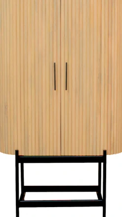 SIT Mehrzweckschrank »Schrank – Retro‑Lamellen‑Design aus massivem Mangoholz« 1 Stk. tlg. Retro‑Lamellen‑Schrank aus massivem Mangoholz – viel Stauraum