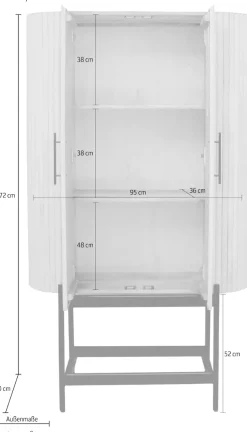 SIT Mehrzweckschrank »Schrank – Retro‑Lamellen‑Design aus massivem Mangoholz« 1 Stk. tlg. Retro‑Lamellen‑Schrank aus massivem Mangoholz – viel Stauraum