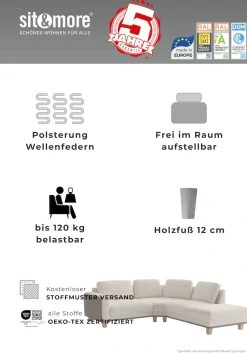 sit&more Big-Sofa »Concept« Modernes Sofa in drei Fußfarben zur Auswahl