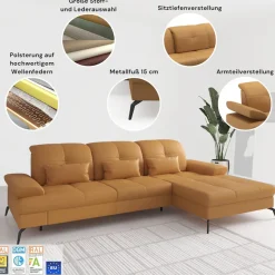 sit&more Ecksofa »Amica, L-Form, inkl. Sitztiefenverstellung & Armteilverstellung« wahlweise mit Schlaffunktion, Bettkasten und Kopfteilverstellung