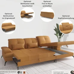 sit&more Ecksofa »Amica, L-Form, inkl. Sitztiefenverstellung & Armteilverstellung« wahlweise mit Schlaffunktion, Bettkasten und Kopfteilverstellung