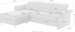 sit&more Ecksofa »Apulia L-Form« wahlweise Schlaffunktion, Bettkasten und Kopf- und Armteilverstellung
