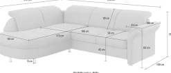 sit&more Ecksofa »Apulia L-Form« wahlweise Schlaffunktion, Bettkasten und Kopf- und Armteilverstellung