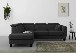 sit&more Ecksofa »Belluci L-Form« inklusive Federkern, wahlweise mit Schlaffunktion und Bettkasten