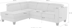 sit&more Ecksofa »Belluci L-Form« inklusive Federkern, wahlweise mit Schlaffunktion und Bettkasten