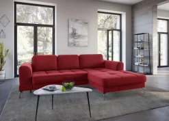 sit&more Ecksofa »Bendigo L-Form« inklusive Sitztiefenverstellung, Bodenfreiheit 15 cm, 2 Fußfarben