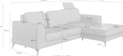 sit&more Ecksofa »Bendigo L-Form« inklusive Sitztiefenverstellung, Bodenfreiheit 15 cm, 2 Fußfarben