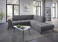 sit&more Ecksofa »Bendigo L-Form« inklusive Sitztiefenverstellung, Bodenfreiheit 12 cm, in 2 Fußfarben