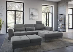 sit&more Ecksofa »Bendigo L-Form« inklusive Sitztiefenverstellung, Bodenfreiheit 12 cm, in 2 Fußfarben