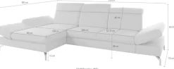 sit&more Ecksofa »Brisbane L-Form« Fußhöhe 15 cm, inklusive Sitztiefen-, Armteil- und Kopfteilverstellung