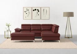 sit&more Ecksofa »Cabrio L-Form, B: 274 cm, mit Sitztiefen-, Arm- & Kopfteilverstellung« 3 Nierenkissen, Federkern, optional Schlaffunktion und Stauraum