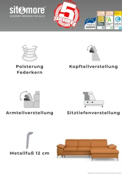 sit&more Ecksofa »Cabrio L-Form, B: 274 cm, mit Sitztiefen-, Arm- & Kopfteilverstellung« 3 Nierenkissen, Federkern, optional Schlaffunktion und Stauraum