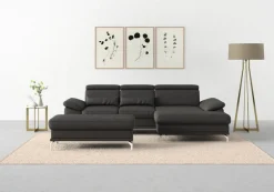 sit&more Ecksofa »Cabrio L-Form, B: 295 cm, mit Sitztiefen-, Arm- & Kopfteilverstellung« 2 Nierenkissen, Federkern, optional Schlaffunktion und Stauraum