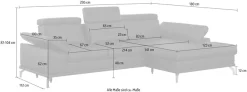 sit&more Ecksofa »Cabrio L-Form, B: 295 cm, mit Sitztiefen-, Arm- & Kopfteilverstellung« 2 Nierenkissen, Federkern, optional Schlaffunktion und Stauraum