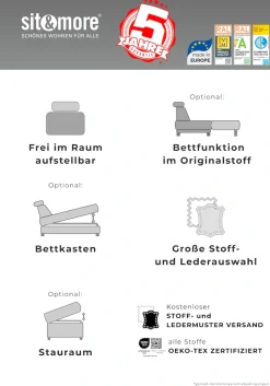 sit&more Ecksofa »Cabrio L-Form, B: 295 cm, mit Sitztiefen-, Arm- & Kopfteilverstellung« 2 Nierenkissen, Federkern, optional Schlaffunktion und Stauraum