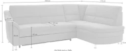 sit&more Ecksofa »Cardoso L-Form« mit Federkern, wahlweise mit Schlaffunktion und Schubkasten
