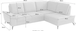 sit&more Ecksofa »Chelsea Leder L-Form, B:249 cm, inkl. Armteil- & Sitztiefenverstellung« optional mit Schlaffunktion und Bettkasten