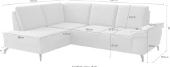 sit&more Ecksofa »Chelsea L-Form, B: 264 cm, mit Armteil-& Sitztiefenverstellung« optional Schlaffunktion und Bettkasten