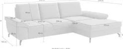 sit&more Ecksofa »Chelsea L-Form, B: 264 cm, mit Armteil-& Sitztiefenverstellung« optional Schlaffunktion und Bettkasten