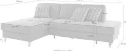 sit&more Ecksofa »Clio L-Form« optional Schlaffunktion oder Vorziehsitz und Bettkasten, Federkern