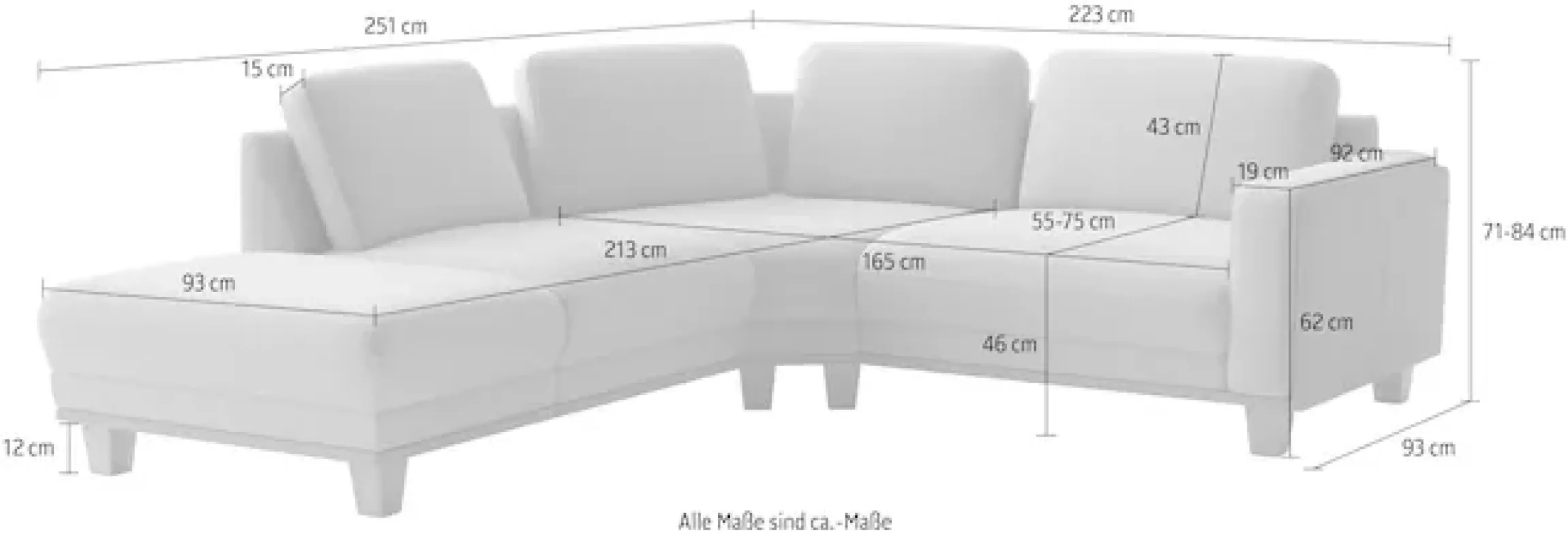sit&more Ecksofa »Concept« Modernes Sofa in drei Fußfarben zur Auswahl