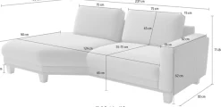 sit&more Ecksofa »Concept« Modernes Sofa in drei Fußfarben zur Auswahl