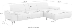 sit&more Ecksofa »Cool L-Form« wahlweise mit Kopfteilverstellung und Vorziehsitz, motorisch