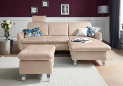 sit&more Ecksofa »Daytona L-Form« mit Federkern, einer Kopfstütze und wahlweise mit Schlaffunktion