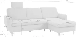 sit&more Ecksofa »Daytona L-Form« mit Federkern, einer Kopfstütze und wahlweise mit Schlaffunktion
