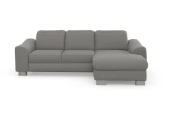 sit&more Ecksofa »Dundee L-Form« mit Federkern und Edelstahlfüßen, wahlweise mit Kopfteilverstellung